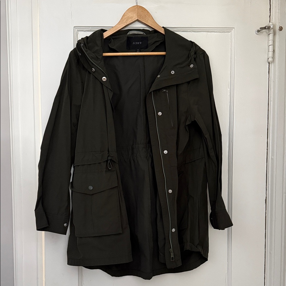 J. Crew Olive Hooded jacket